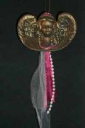 CBlack and Gold Angel Ornament (Folded Wings) - Click To Enlarge